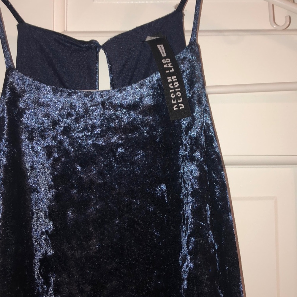 Blue velvet dress